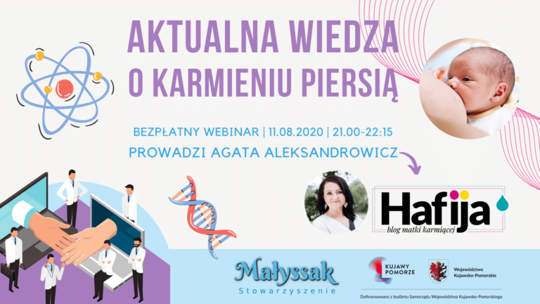 Baner webinaru Aktualna wiedza o karmieniu piersią z Hafiją