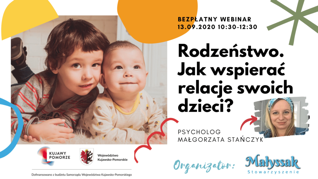 Baner webinaru Rodzeństwo Jak wspierać realacje swoich dzieci