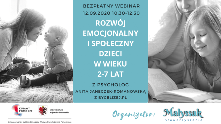 Baner webinaru Rozwój emocjonalny i społęczny dzieci w wieku 2-7 lat